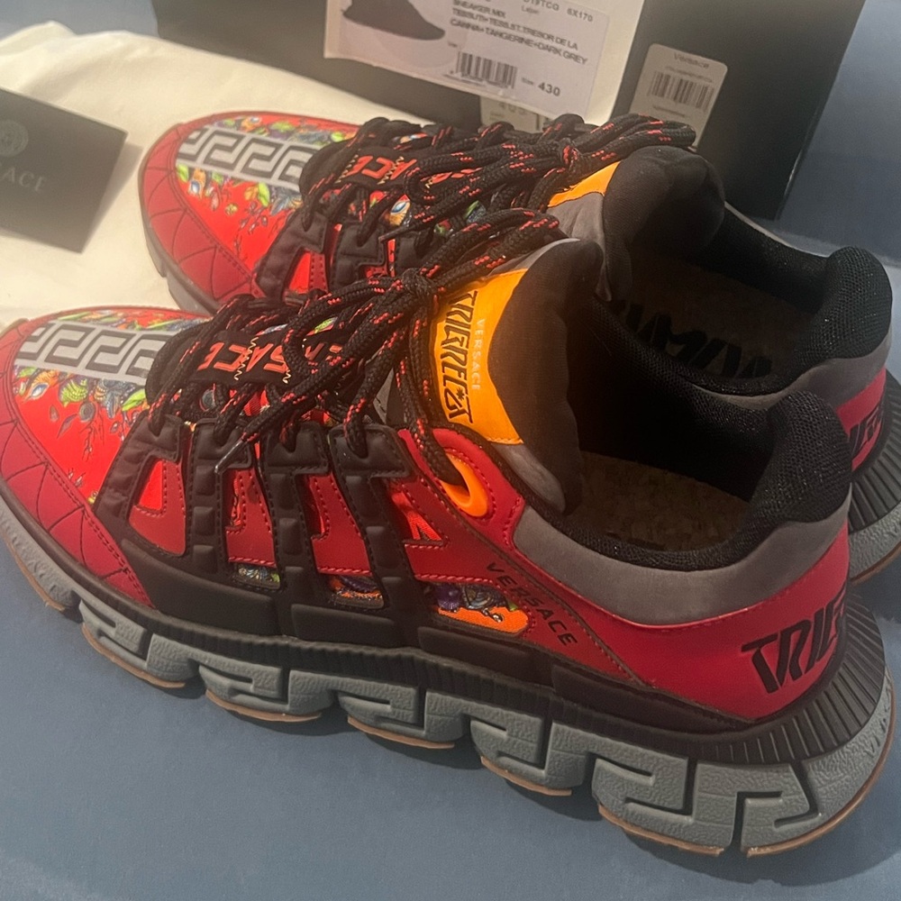 Versace Red and Black Sneakers